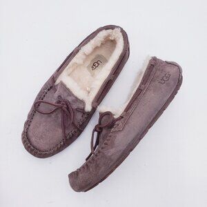 Ugg Dakota Mocassin Slipper Fur Lined Suede Slip On Comfort Women's Size 8